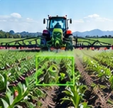 Concept visualization of a field sprayer with selective plant detection